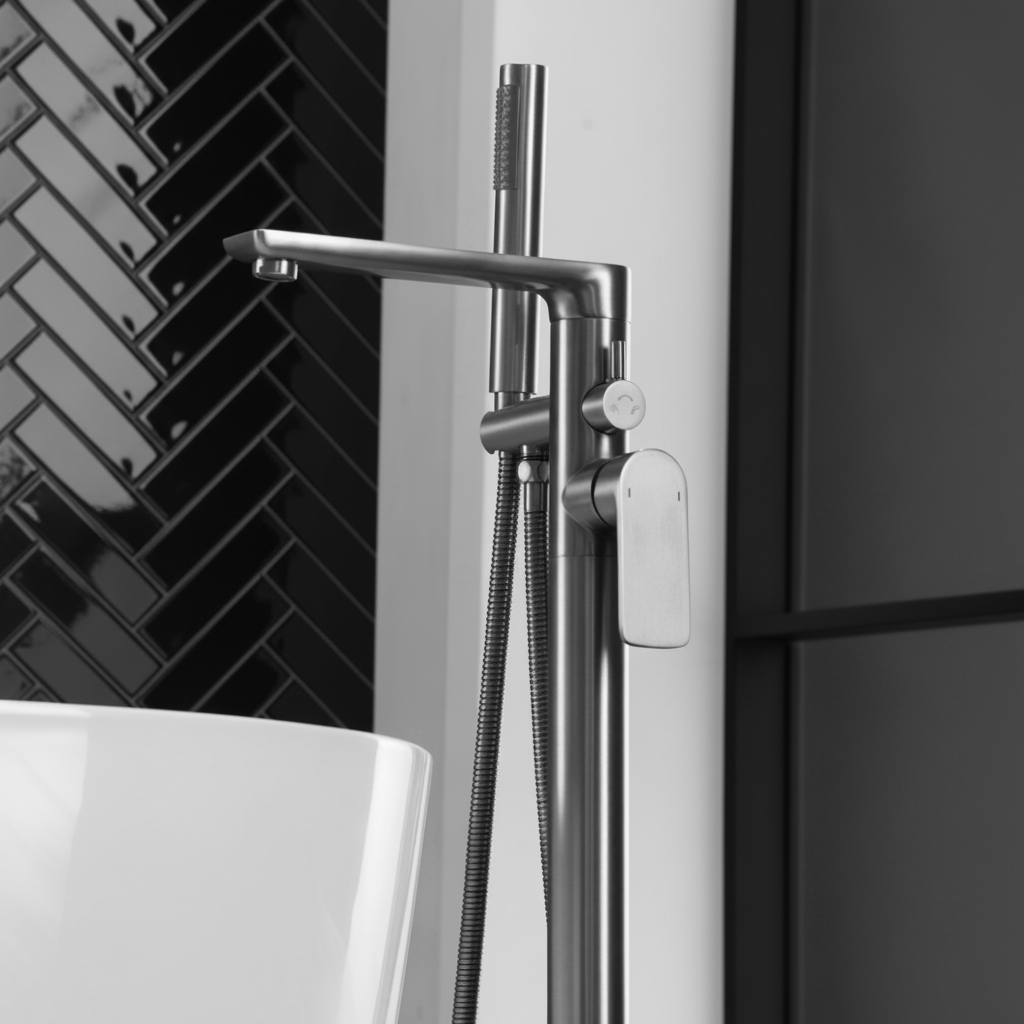 Vrijstaande badkraan Emilia - Gunmetal grey - 88 × 22 × 16 cm