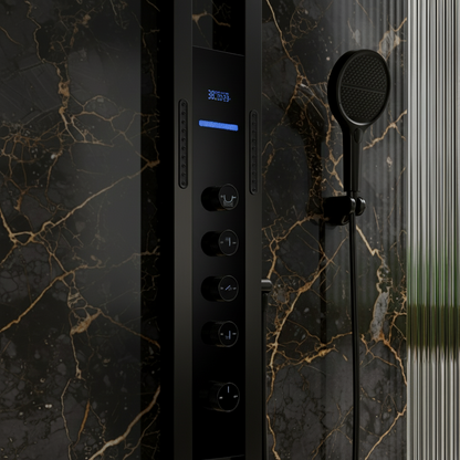 Thermostatisch Douchepaneel Marcelo – Digitale Display - Matte black - 182 × 40 × 52 cm