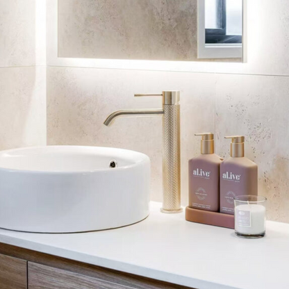 Hoge wastafelkraan Valencia - 1-Gats - Brushed gold