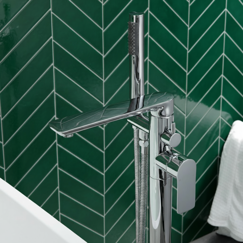 Vrijstaande badkraan Emilia - Chrome - 88 × 22 × 16 cm