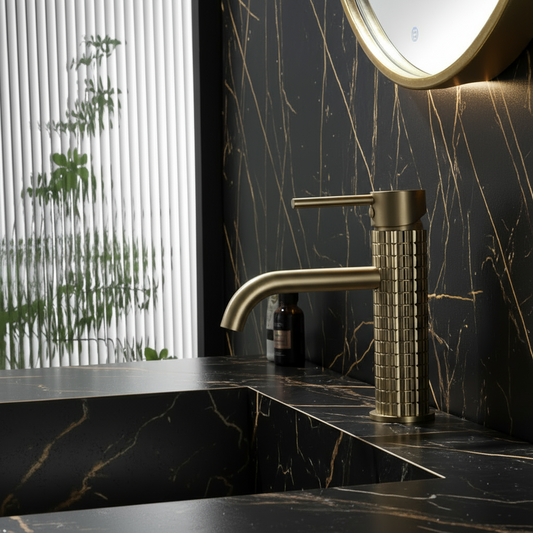 Opbouw wastafelkraan Angelica - Brushed gold - 15.9 × 12.2 × 5.5 cm