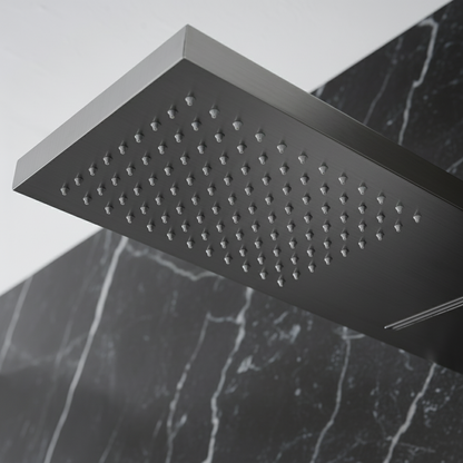 Douchepaneel Manuel – Waterval – Massagejets – Brushed nickel - 150 × 20 × 60 cm