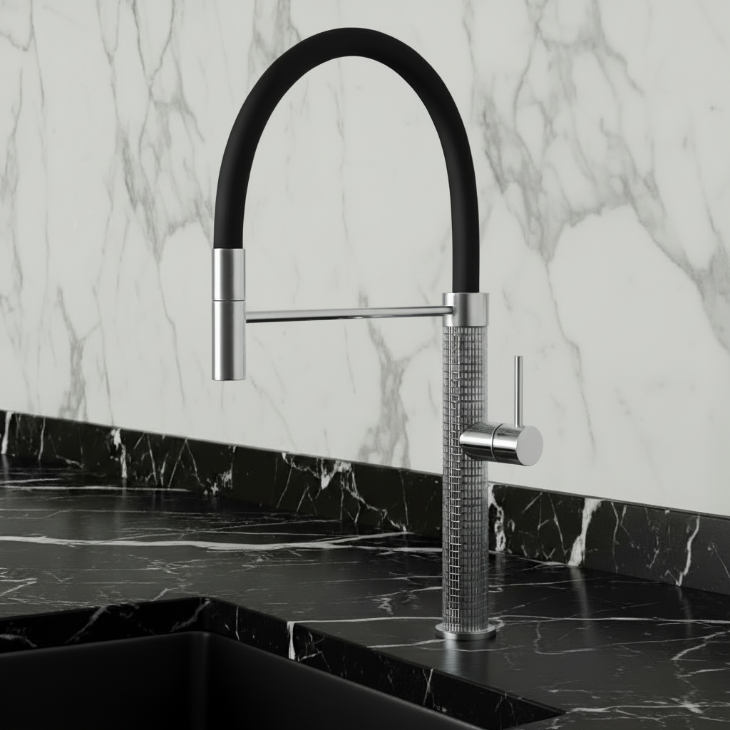 Semi-professionele Keukenkraan Angelica – Uittrekbare Uitloop – Chrome - 52.9 × 24.9 × 5.5 cm