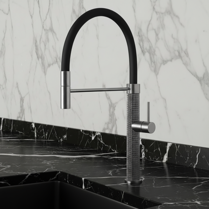 Semi-professionele Keukenkraan Angelica – Uittrekbare Uitloop – Gunmetal Grey - 52.9 × 24.9 × 5.5 cm