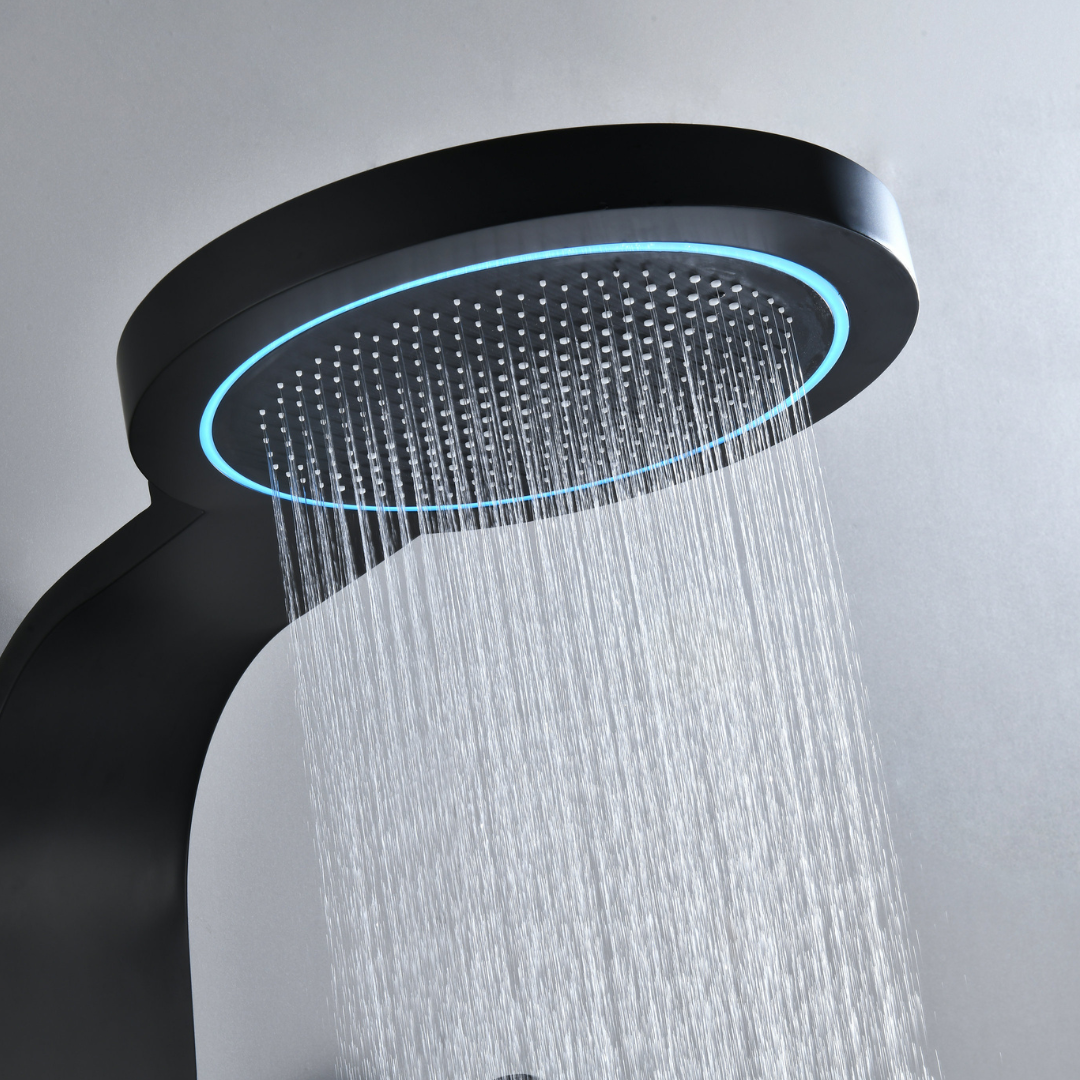 Douchepaneel Elena - LED - Digitaal display - Matte black - 145 × 18 × 65 cm