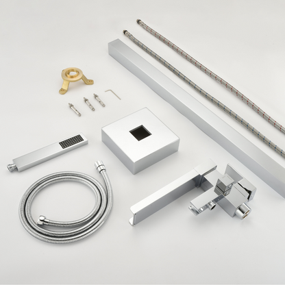 Vrijstaande Badkraan Lisandro – Watervaluitloop –  Chrome - 87 × 22 × 15 cm