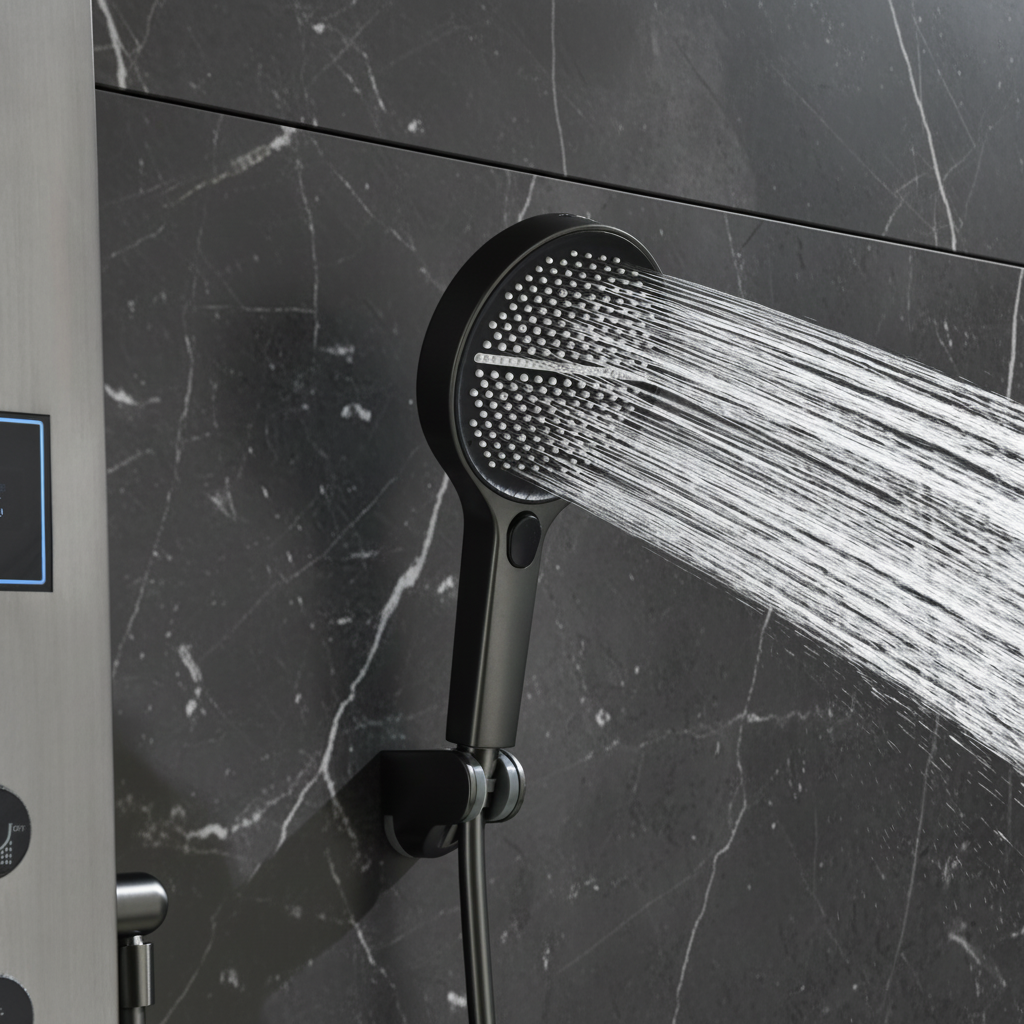 Douchepaneel Elena - LED - Digitaal display - Gunmetal grey - 145 × 18 × 65 cm