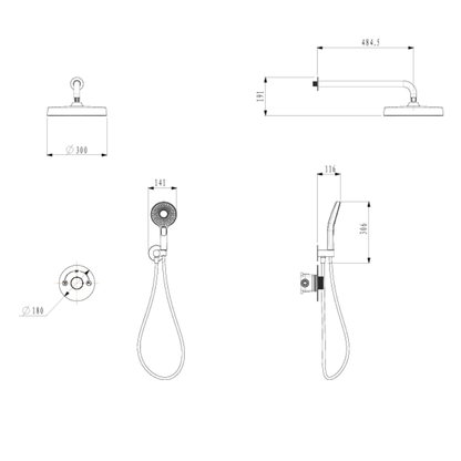 Inbouw Regendoucheset Amalia - Chrome