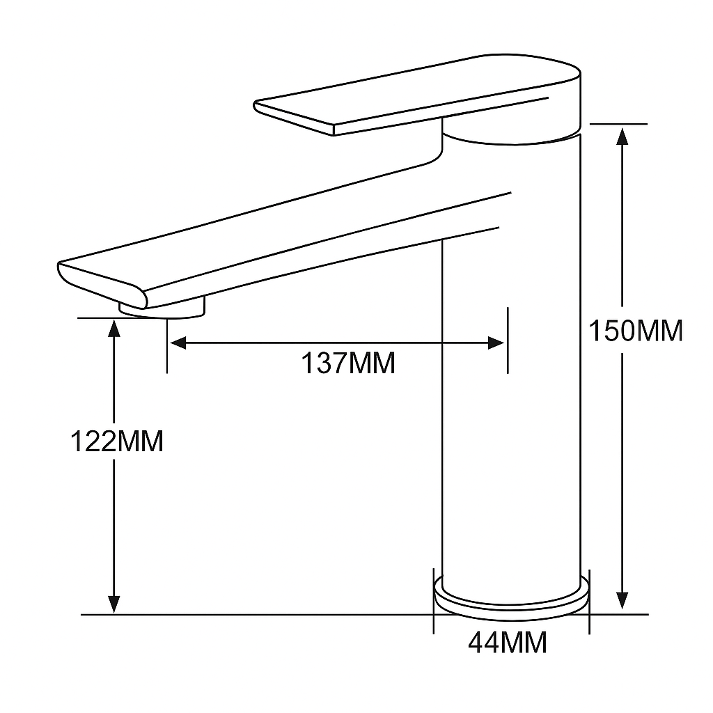 Opbouw wastafelkraan Diego  – Brushed gold - 15 × 13,7 × 4,4 cm