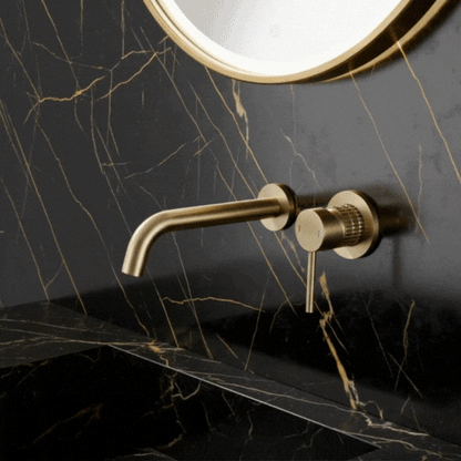 Inbouw wastafelkraan Angelica - Brushed gold - 23 × 20.5 × 10 cm