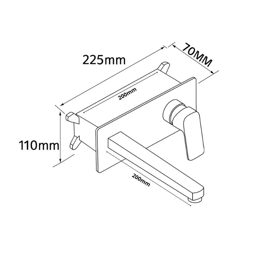 Inbouw wastafelkraan Diego  – Matte white - 22,5 × 11 × 20 cm