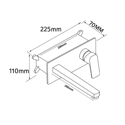 Inbouw wastafelkraan Diego  – Matte white - 22,5 × 11 × 20 cm