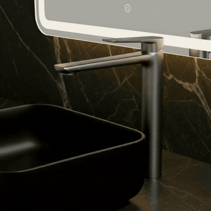 Hoge wastafelkraan Diego  – Gunmetal grey - 27,5 × 16,6 × 22,3 cm