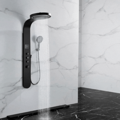 Douchepaneel Elena - LED - Digitaal display - Matte black - 145 × 18 × 65 cm