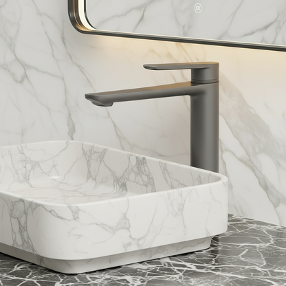 Hoge wastafelkraan Diego  – Gunmetal grey - 27,5 × 16,6 × 22,3 cm