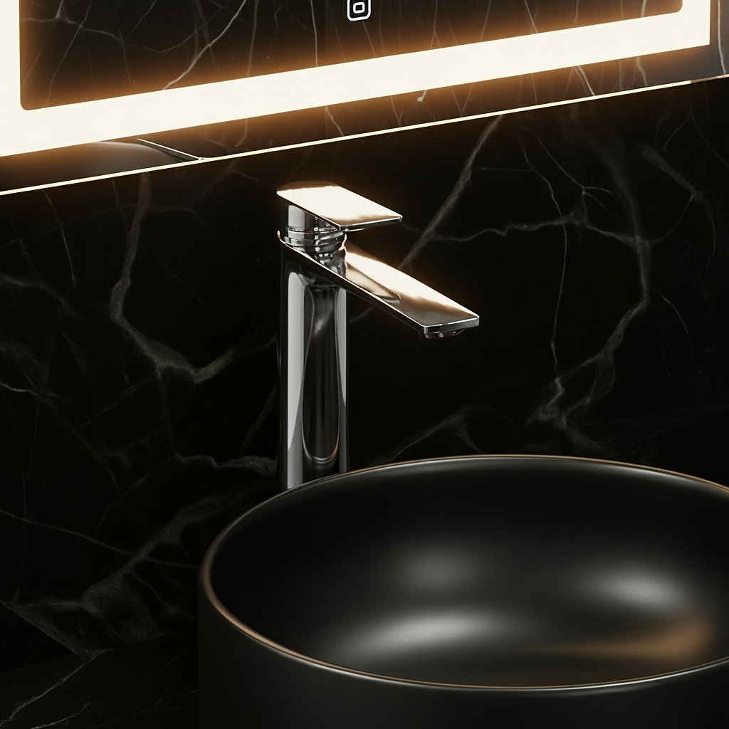 Hoge wastafelkraan Diego  – Chrome - 27,5 × 16,6 × 22,3 cm