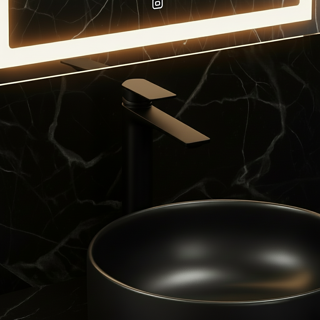 Hoge wastafelkraan Diego  – Matte black - 27,5 × 16,6 × 22,3 cm