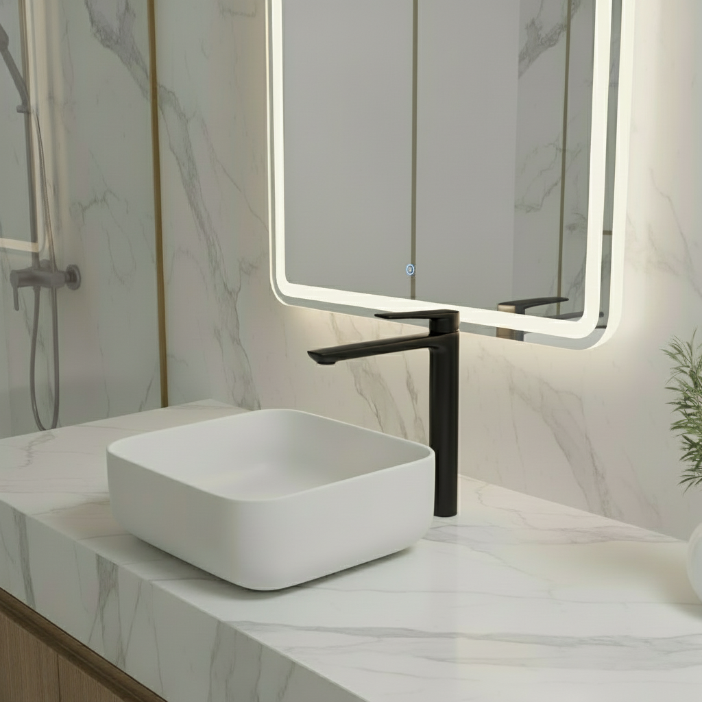 Hoge wastafelkraan Diego  – Matte black - 27,5 × 16,6 × 22,3 cm