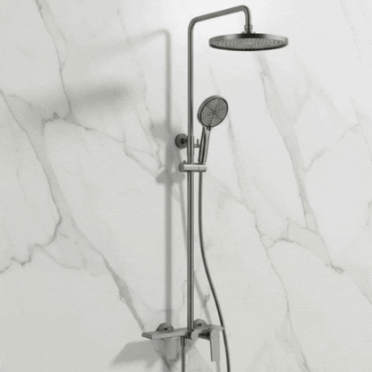 Opbouw regendoucheset Cynthia - Gunmetal grey - 130 × 35 × 25 cm