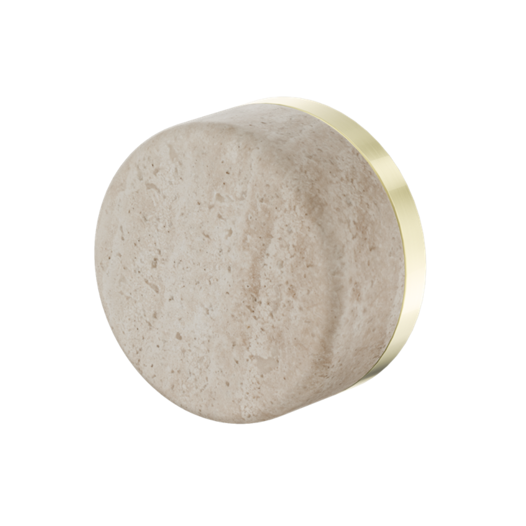 Inbouw mengkraan – Sorrento – Rome Travertine – Brushed gold