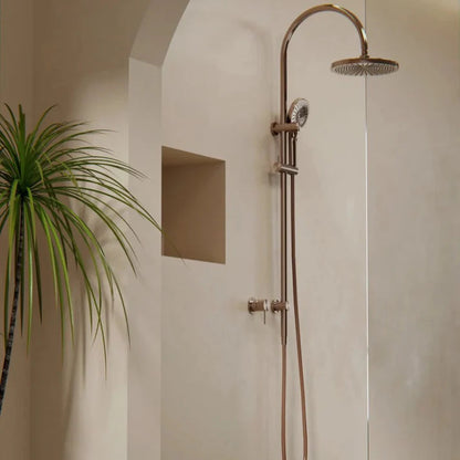 Regendoucheset Valencia – Brushed Gold - Air shower - Met inbouwmengkraan