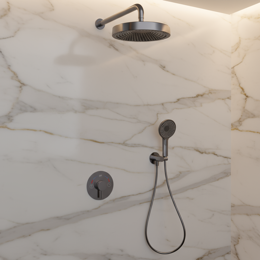 Inbouw Regendoucheset Amalia - Gunmetal grey