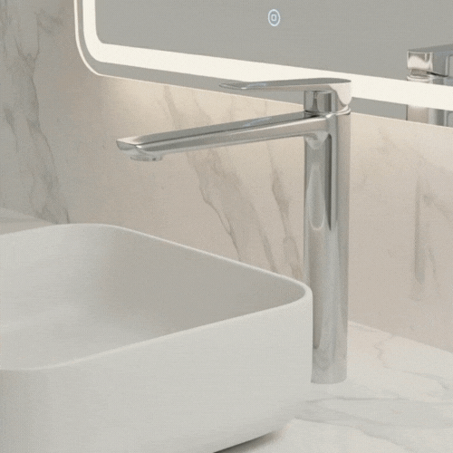 Hoge wastafelkraan Diego  – Chrome - 27,5 × 16,6 × 22,3 cm