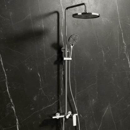 Opbouw regendoucheset Cynthia - Chrome - 130 × 35 × 25 cm