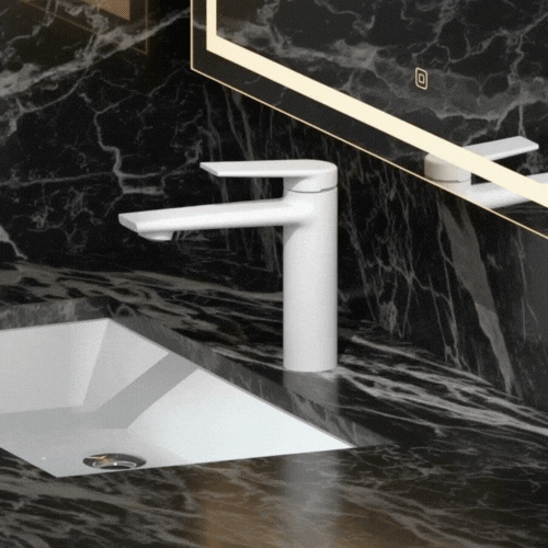 Opbouw wastafelkraan Diego  – Matte white - 15 × 13,7 × 4,4 cm