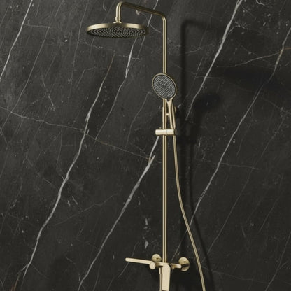 Opbouw regendoucheset Cynthia - Brushed gold - 130 × 35 × 25 cm